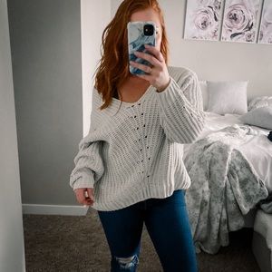 Slouched Cream Chenille Sweater